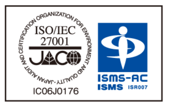 ISO/IEC 27001 JACO ISMS-AC 認証マーク（IC06J0176）